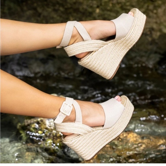 NWT Sam Edelman Vada Espadrille Platform Wedge Sandal Heels - Picture 3 of 11